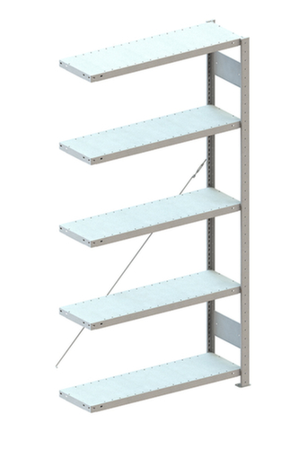 META System-Steckregal CLIP Anbaufeld, Höhe x Breite x Tiefe 2000 x 1006 x 336 mm, 5 Böden