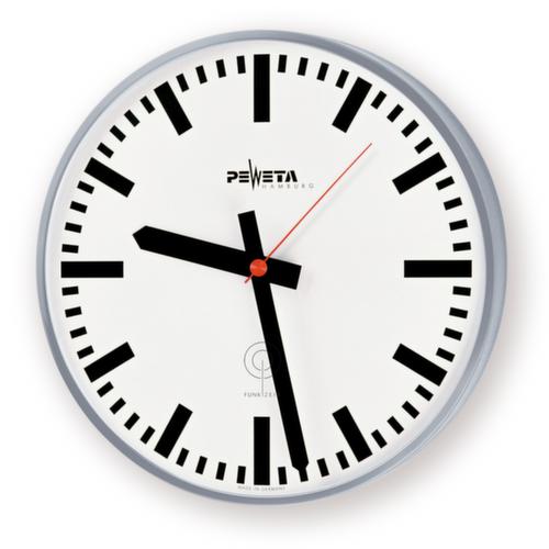 PEWETA Wanduhr mit Metallgehäuse, mit Balkenziffern, Ø 300 mm Standard 1 L