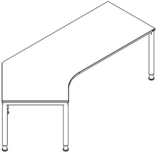 Höhenverstellbarer Winkel-Schreibtisch RQ60 mit 4-Fußgestell Standard 1 L