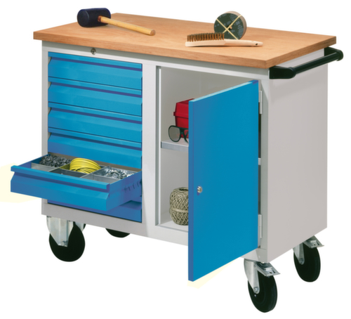 PAVOY Mobile Werkbank, 6 Schubladen, 1 Schrank Standard 2 L