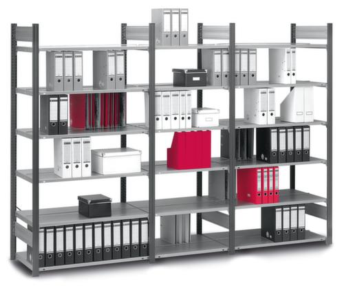 hofe Akten-Steckregal Anbaufeld, 5 Böden, RAL7016 Anthrazitgrau / RAL9006 Weißaluminium Milieu 1 L