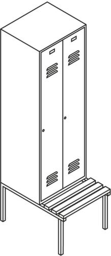 PAVOY Umkleideschrank Basis mit Sitzbank + 3 Abteile, Abteilbreite 400 mm Technische Zeichnung 2 L