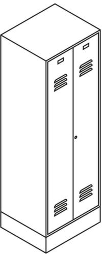 C+P Garderobenschrank Classic mit 4 Abteilen + Mitteltrennwand + Türen geschlitzt, Abteilbreite 400 mm Technische Zeichnung 2 L