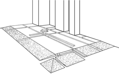 Auffahrecke für Flach-Bodenwanne, Länge 850 mm Technische Zeichnung 2 L