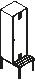 C+P Umkleideschrank Evolo mit untergebauter Sitzbank + 2 Abteile mit 1 Tür, Abteilbreite 300 mm Technische Zeichnung 2 L