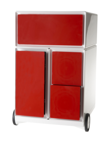 Paperflow Rollcontainer easyBox mit HR-Auszug, 3 Schublade(n), weiß/rot Standard 1 L