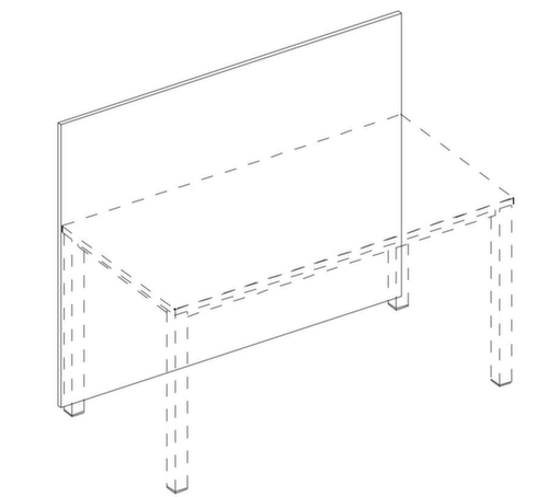 Nowy Styl Thekenblende E10 für Schreibtisch, Breite 1000 mm Technische Zeichnung 1 L