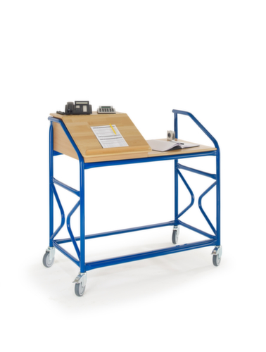 Rollcart Mobiles Pult, RAL5010 Enzianblau Standard 1 L