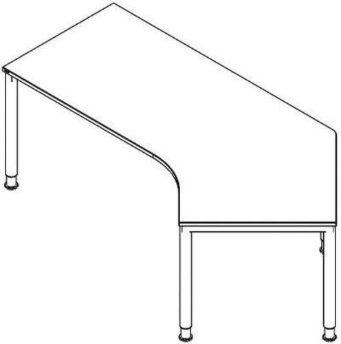 Höhenverstellbarer Winkel-Schreibtisch RQ60 mit 4-Fußgestell Standard 1 L