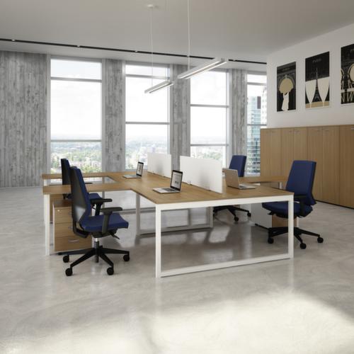 Quadrifoglio Anbautisch Practika für Schreibtisch mit C-Fußgestell, Breite x Tiefe 1000 x 600 mm, Platte Nuss Canaletto Milieu 1 L