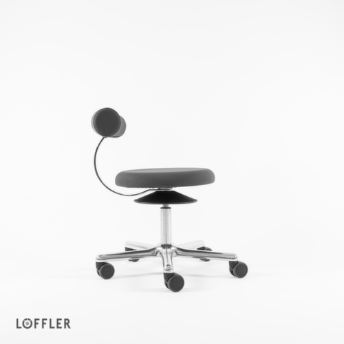 Löffler Hocker Aogo, Sitz grau, Rollen Standard 3 L