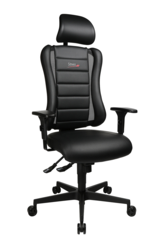 Topstar Bürodrehstuhl Sitness Racer RS mit AL "P4" + KS mit Kopfstütze, schwarz Standard 6 L