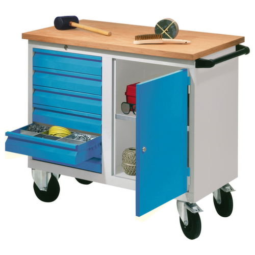 PAVOY Mobile Werkbank, 6 Schubladen, 1 Schrank