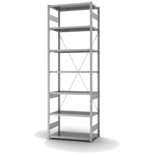 hofe System-Steckregal in mittelschwerer Bauart, Höhe x Breite x Tiefe 3000 x 1060 x 535 mm, 7 Böden Standard 2 L