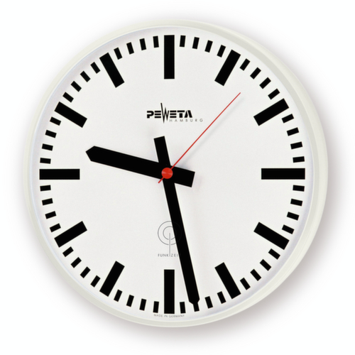 PEWETA Wanduhr mit Metallgehäuse, mit Balkenziffern, Ø 300 mm Standard 1 L