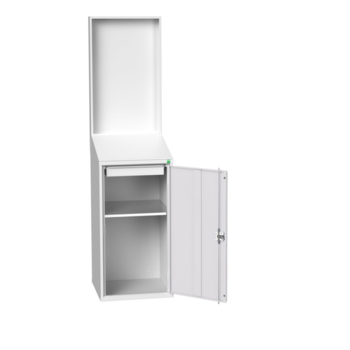 bott Pultschrank verso mit Rückwand, RAL7035 Lichtgrau/RAL7035 Lichtgrau Standard 1 L