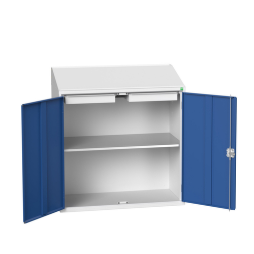 bott Pultschrank verso, RAL7035 Lichtgrau/RAL5010 Enzianblau Standard 1 L