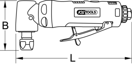 KS Tools SlimPOWER Mini-Druckluft-Winkelstabschleifer Standard 8 L