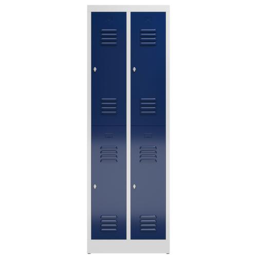 Doppelstöckiger Garderobenschrank ClassiX, Abteilbreite 295 mm Standard 2 L