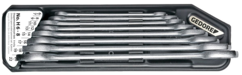 GEDORE H6-8 Doppelmaulschlüssel-Satz im Halter 8-teilig 6-22 mm Standard 1 L