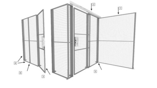 TROAX Wand-Aufsatzelement Extra für Trennwandsystem, Breite 1000 mm Milieu 2 L