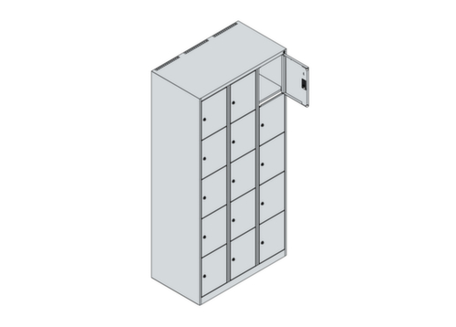 C+P Schließfachschrank Classic Plus, 15 Fächer Technische Zeichnung 1 L