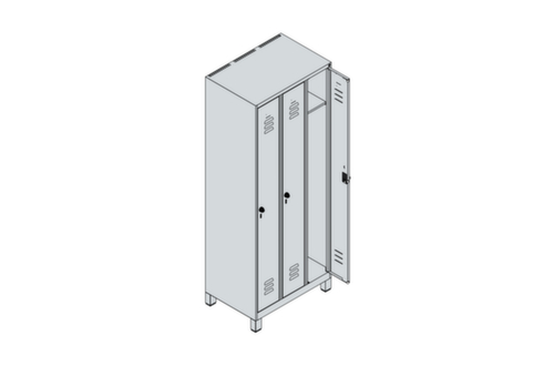 C+P Spind Classic Plus mit 3 Abteilen, Abteilbreite 250 mm Standard 2 L