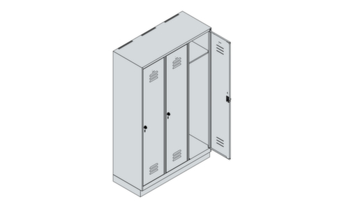 C+P Spind Classic Plus mit 3 Abteilen, Abteilbreite 400 mm Standard 3 L