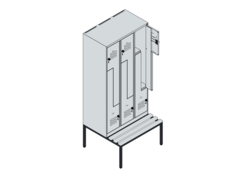 C+P Z-Spind Classic Plus mit untergebauter Sitzbank, Abteilbreite 300 mm Standard 3 L