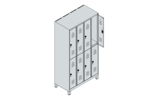 C+P Doppelstöckiger Spind Classic Plus, Abteilbreite 250 mm Technische Zeichnung 1 L