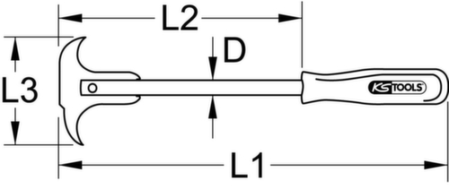KS Tools Dichtring-Demontagewerkzeug Technische Zeichnung 1 L