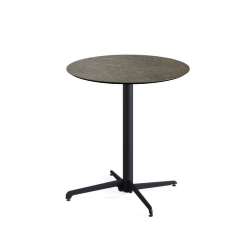 VEBA Bistrotisch Essentials X Cross, Ø 700 mm, Platte Midnight Marble Standard 1 L