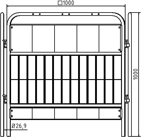 Schake Schachtschutzgitter, Höhe x Länge 1000 x 1000 mm Technische Zeichnung 1 L