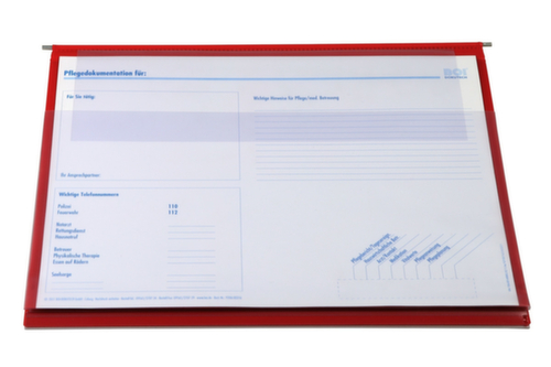 Pflegemappe Stan 1 mit Langaußenheftung, rot