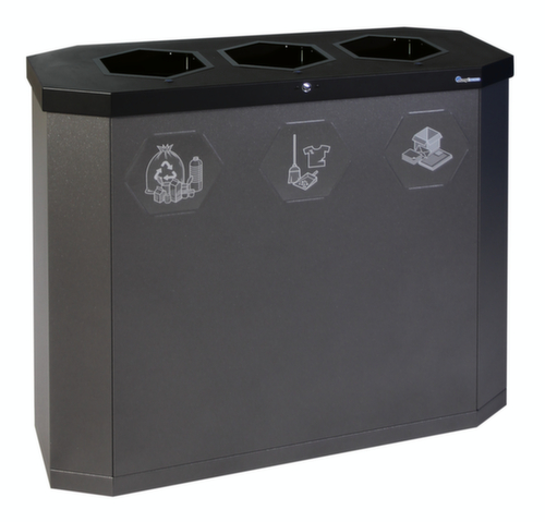 stumpf Fahrbare Wertstoffsammelstation S Sixco 3 »smart«, 3 x 45 l Standard 1 L