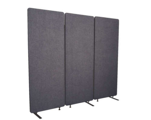 UDOBÄR Akustik-Stellwand-Set RECLAIM, Höhe x Breite 1680 x 1830 mm, Wand schiefergrau Standard 2 L