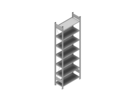 hofe Akten-Steckregal, 7 Böden, RAL9006 Weißaluminium