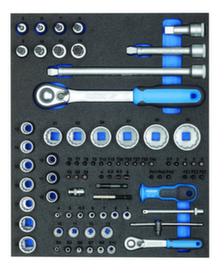 TS CT2-D19-D20 Steckschlüssel-Sortiment 1/4"+1/2" in 2/4 Check-Tool-Modul