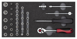 R22150006 Steckschlüssel-Satz 1/4" 2/6 CT-Modul 37-teilig