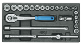 1500 ES-30 Steckschlüssel-Sortiment 3/8" in 1/3 ES-Modul