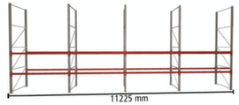 META Palettenregal MULTIPAL HxB 4400x11225 mm mit 3 Lagerebenen für insgesamt 36 Paletten