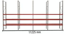 META Palettenregal MULTIPAL HxB 5500x11225 mm mit 4 Lagerebenen für insgesamt 32 Paletten