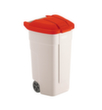 Rubbermaid Wertstofftonne, 100 l, beige, Deckel rot