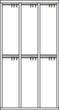 PAVOY Doppelstöckiger Garderobenschrank Basis mit 3x2 Abteilen, Abteilbreite 400 mm Technische Zeichnung 1 S