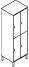 C+P Doppelstöckiger Garderobenschrank Evolo mit 2x2 Abteilen + Dekortüren, Abteilbreite 300 mm Technische Zeichnung 2 S