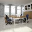 Quadrifoglio Höhenverstellbarer Anbautisch Practika für Schreibtisch mit 4-Fußgestell, Breite x Tiefe 800 x 600 mm, Platte Eiche Milieu 1 S