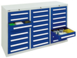 stumpf Schubladenschrank ST 420, 24 Schublade(n), RAL7035 Lichtgrau/RAL5010 Enzianblau