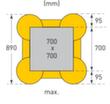 Moravia Zuschneidbarer Säulenschutz MORION ECO, Höhe x Breite 1000 x 390 mm Technische Zeichnung 4 S