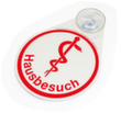 Hinweisschild "Hausbesuch" mit Saugnapf