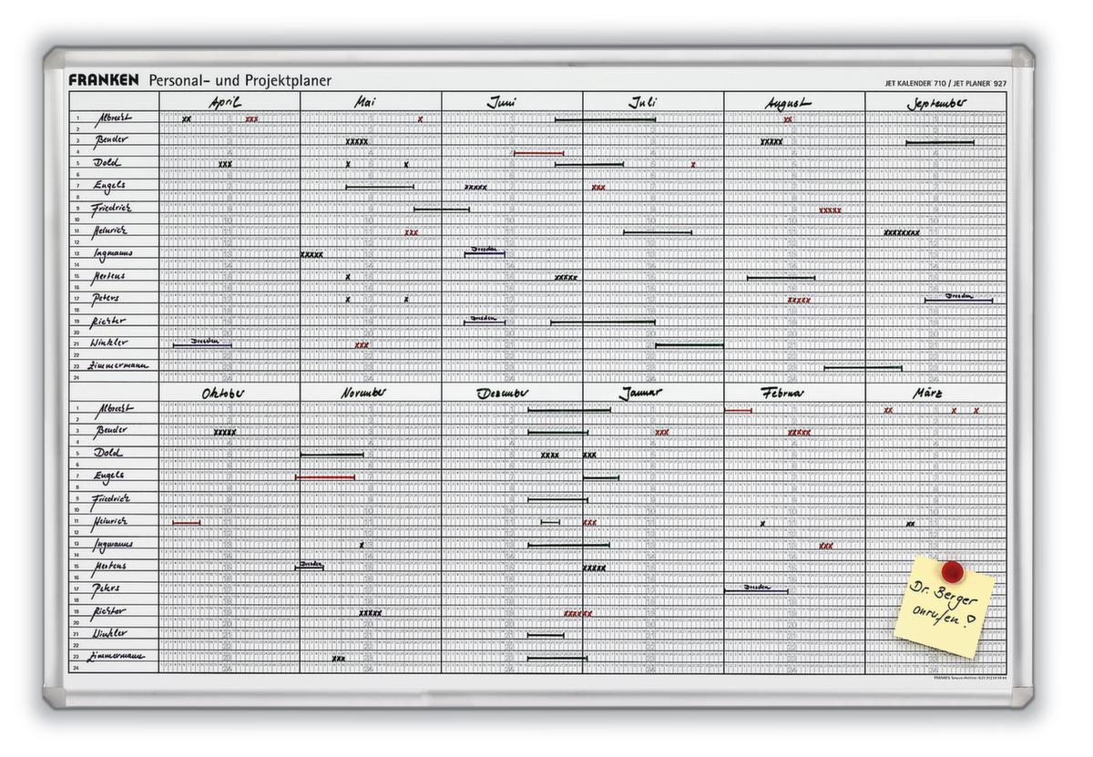 Franken Projektplaner JetKalender®, Höhe x Breite 600 x 900 mm Standard 1 ZOOM